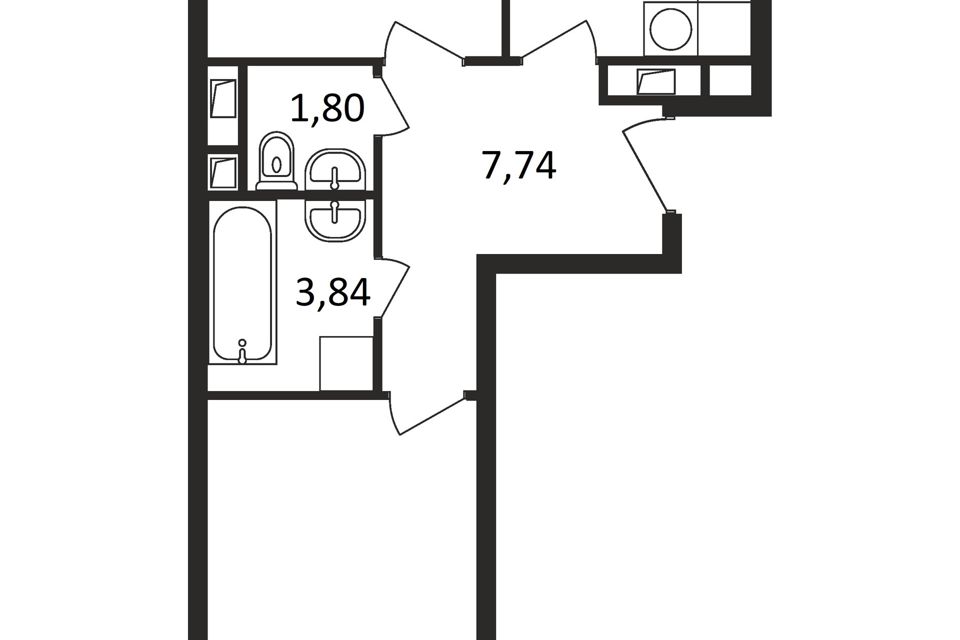 Продаётся 2-комнатная квартира, 51.8 м²