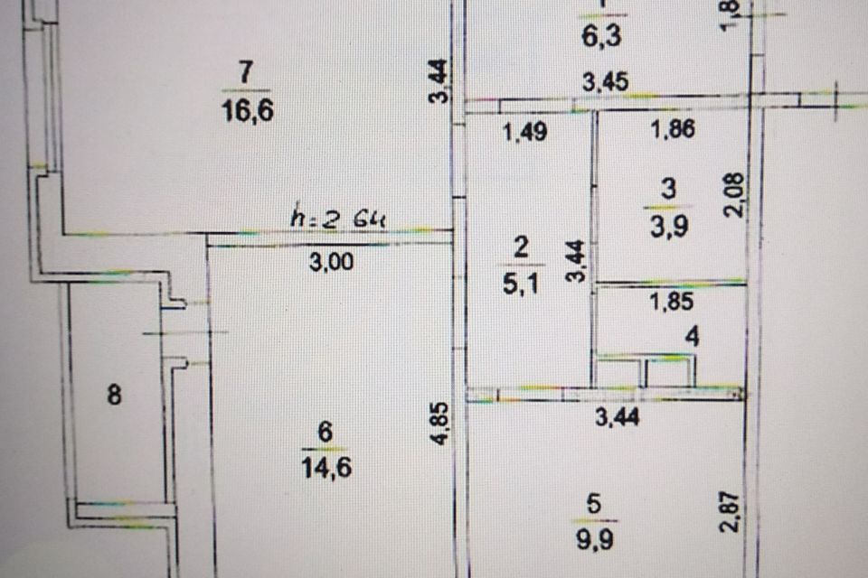 Продаётся 2-комнатная квартира, 59.9 м²