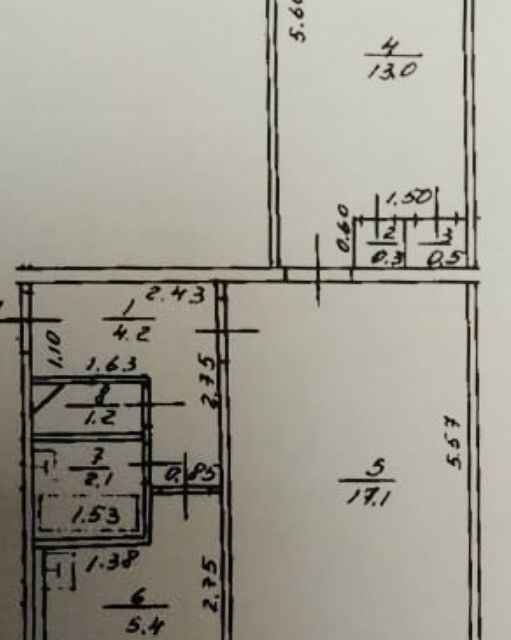 Продаётся 2-комнатная квартира, 44.6 м²