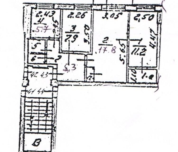 Продаётся 3-комнатная квартира, 54 м²