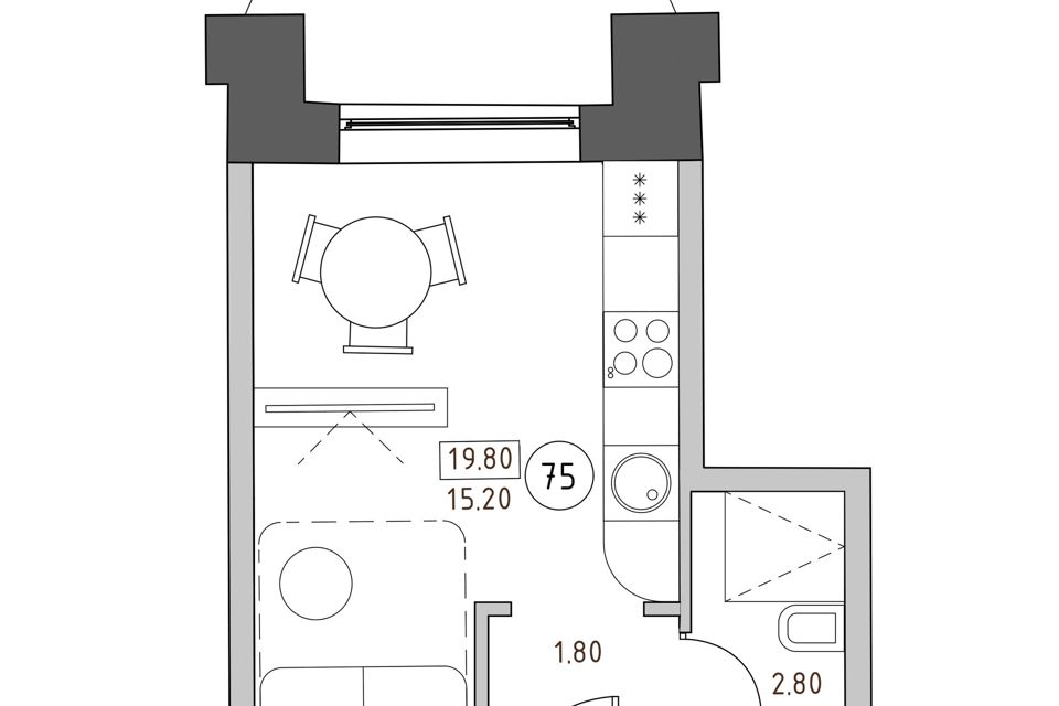 Продаётся студия, 19.8 м²