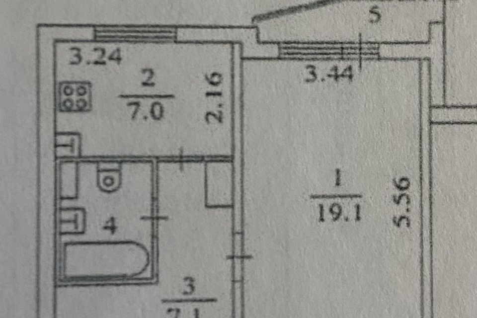 Продаётся 1-комнатная квартира, 37.5 м²
