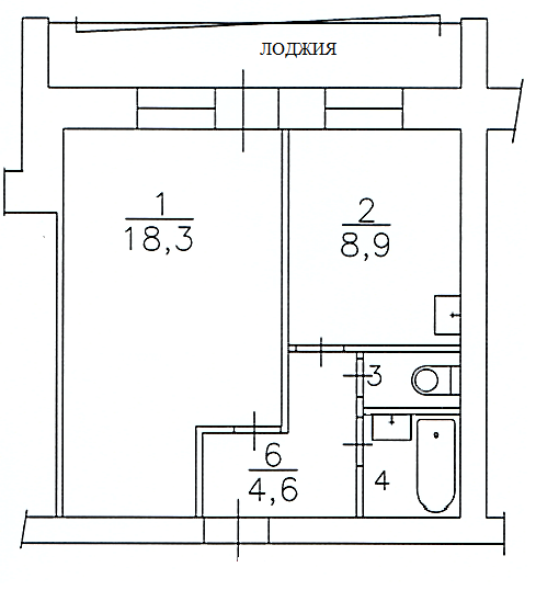 Продаётся 1-комнатная квартира, 35.4 м²