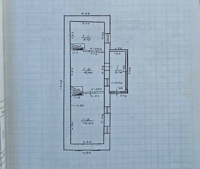 Продаётся 1-этажный дом, 44 м²