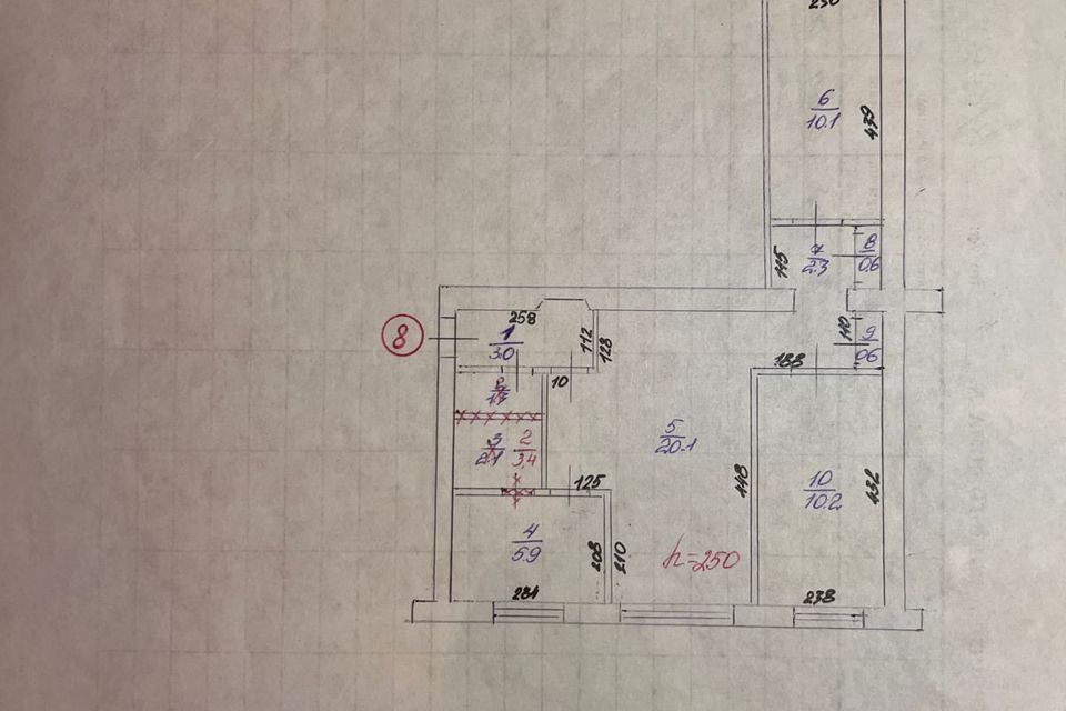 Продаётся 3-комнатная квартира, 56 м²