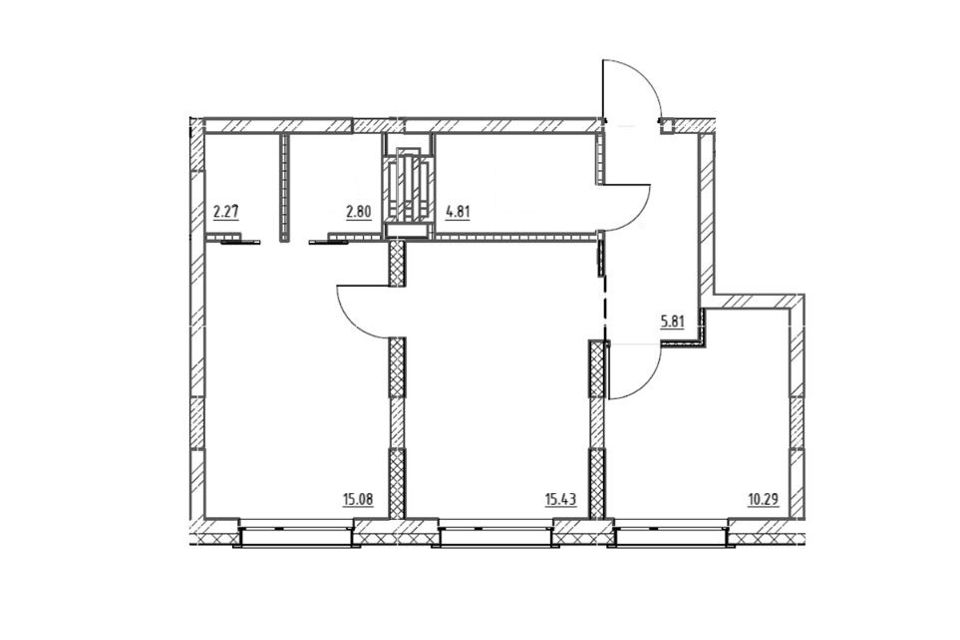 Продаётся 2-комнатная квартира, 56.49 м²