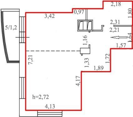 Продаётся студия, 44 м²