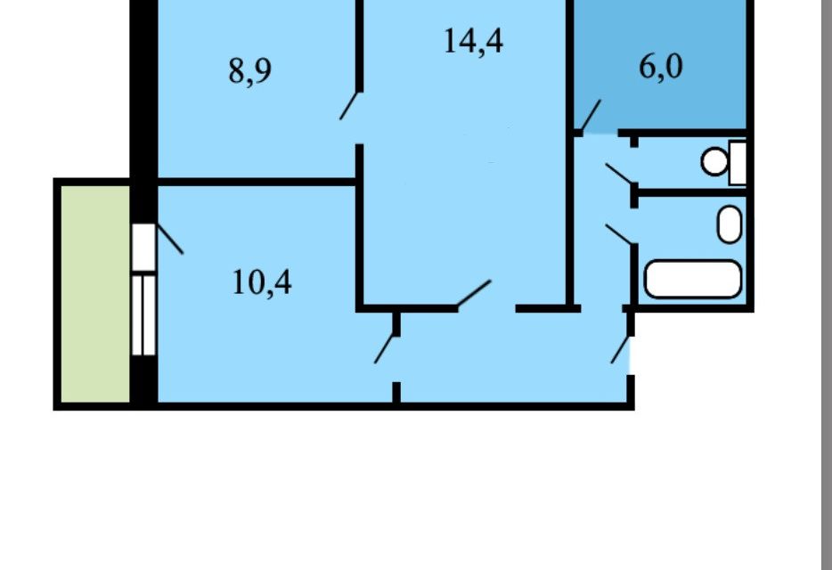 Продаётся 3-комнатная квартира, 50 м²