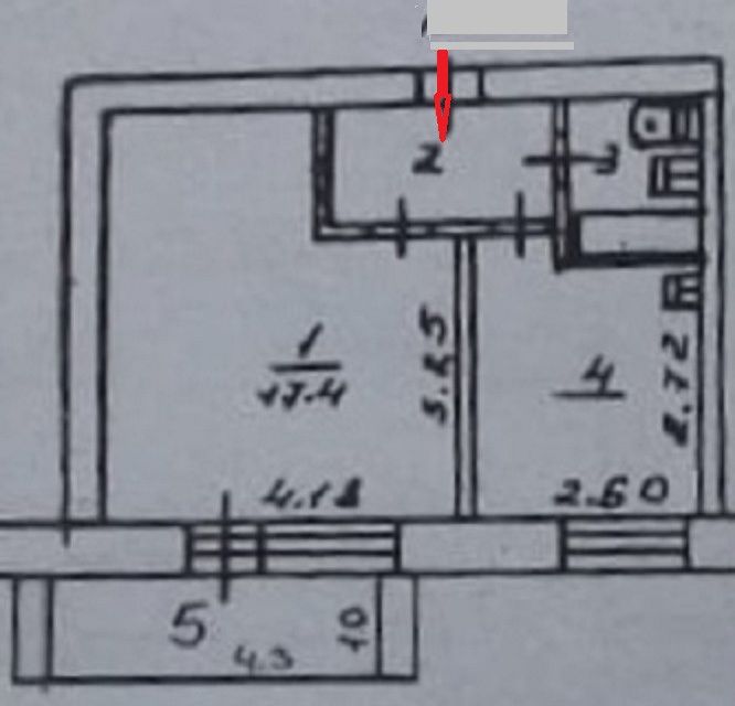 Продаётся 1-комнатная квартира, 31.7 м²
