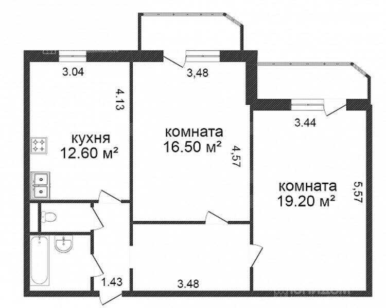 121 планировка 2 комнатной квартиры