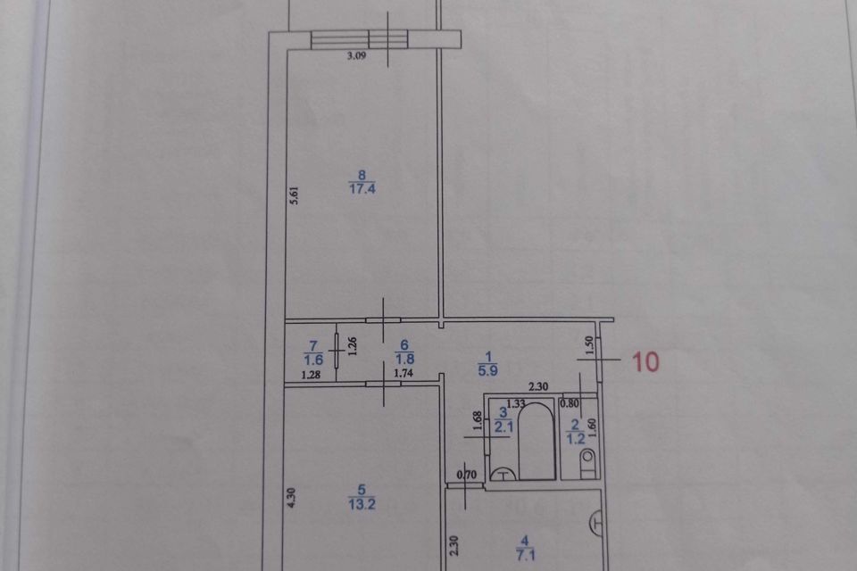 Продаётся 2-комнатная квартира, 50.4 м²