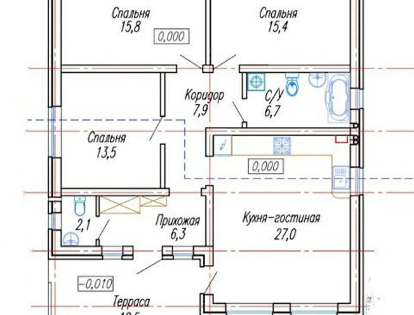 Продаётся 1-этажный дом, 100 м²