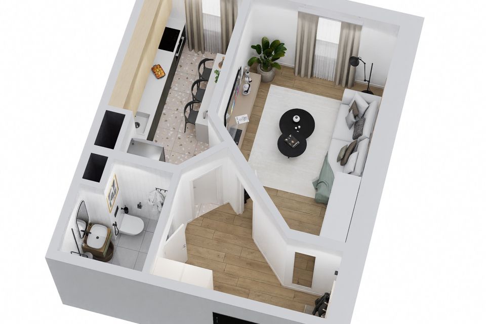 Продаётся 1-комнатная квартира, 32.8 м²