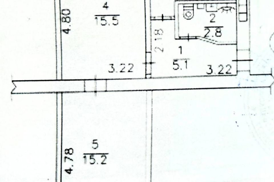 Продаётся 2-комнатная квартира, 45.5 м²
