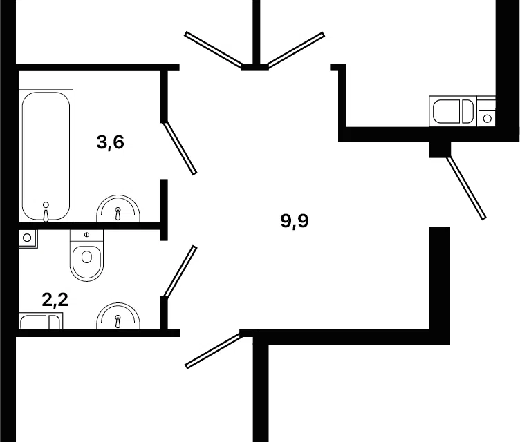 Продаётся 2-комнатная квартира, 62.2 м²