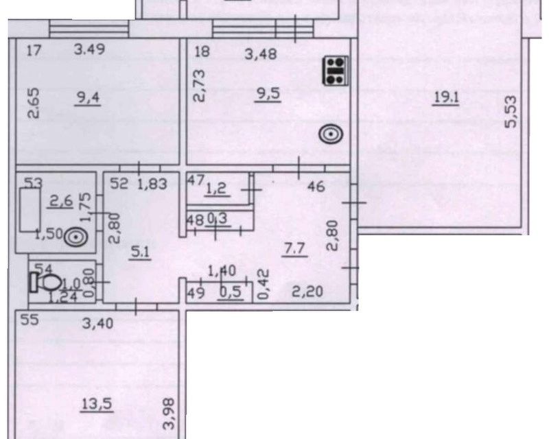 Продаётся 3-комнатная квартира, 70 м²