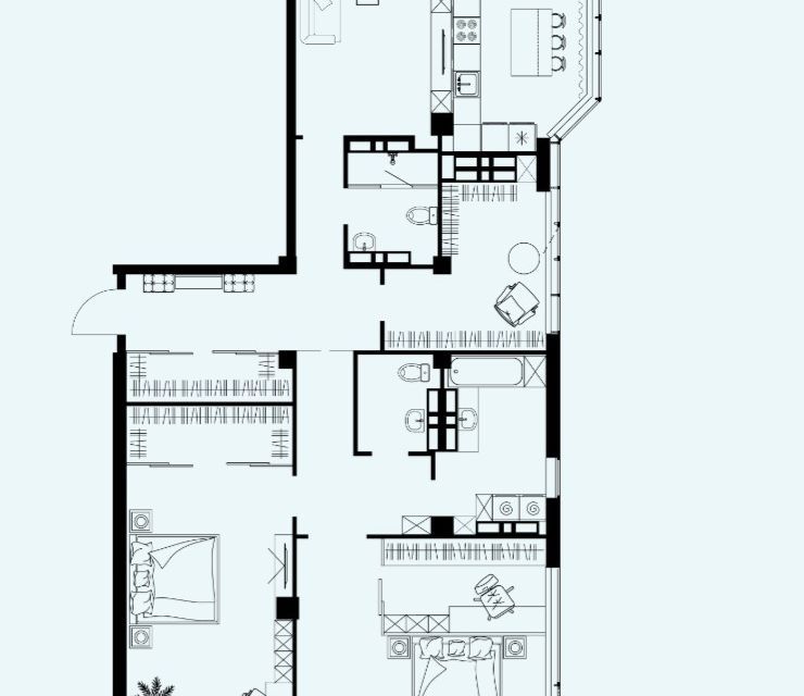 Продаётся 4-комнатная квартира, 153.6 м²
