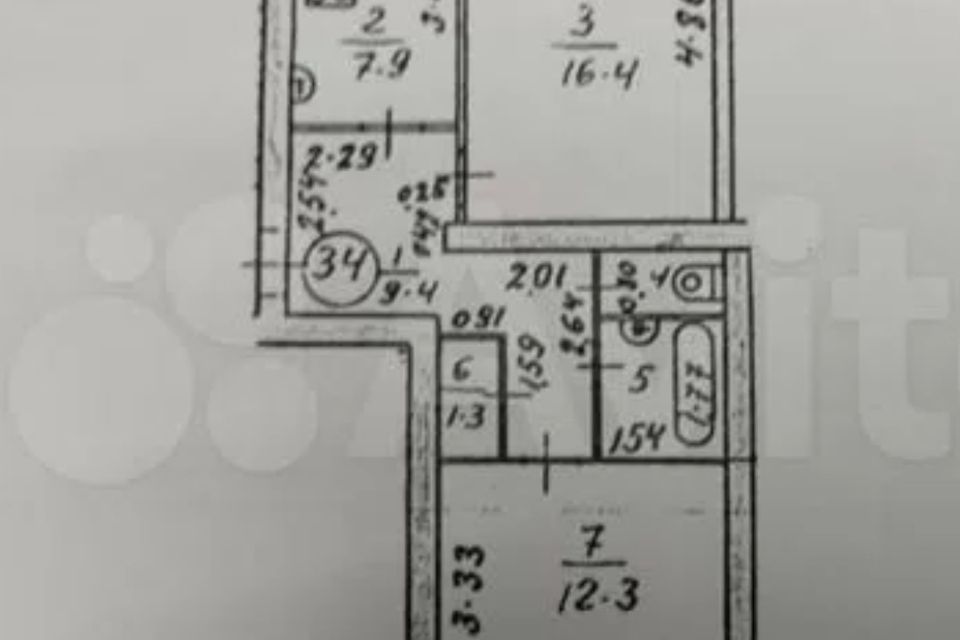 Продаётся 2-комнатная квартира, 55 м²