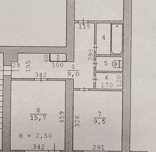 Продаётся 2-комнатная квартира, 54.4 м²