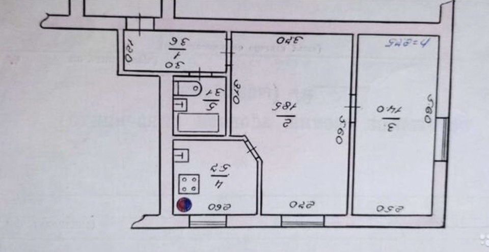 Продаётся 2-комнатная квартира, 44.9 м²