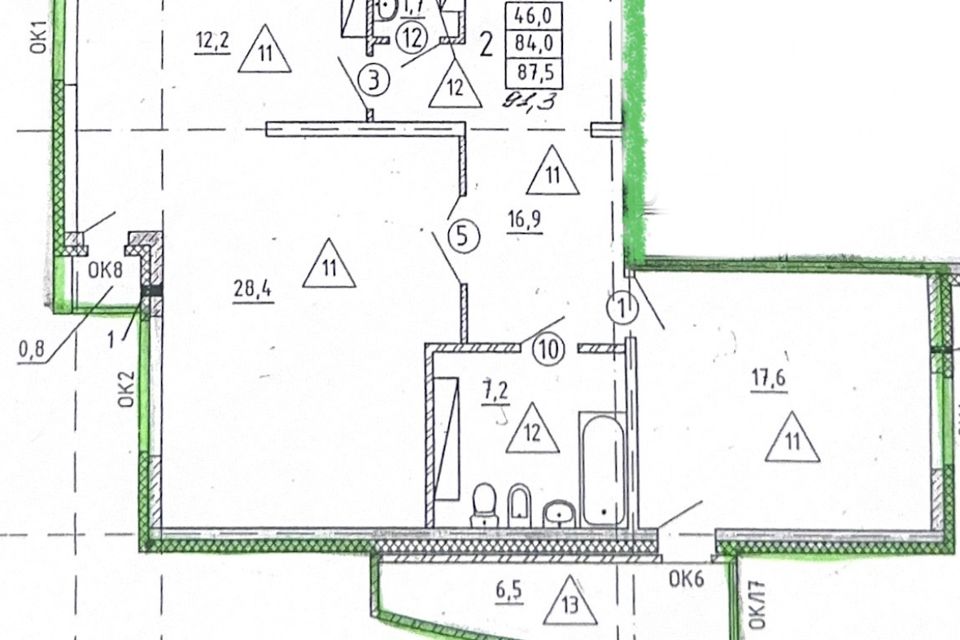 Продаётся 2-комнатная квартира, 83.5 м²