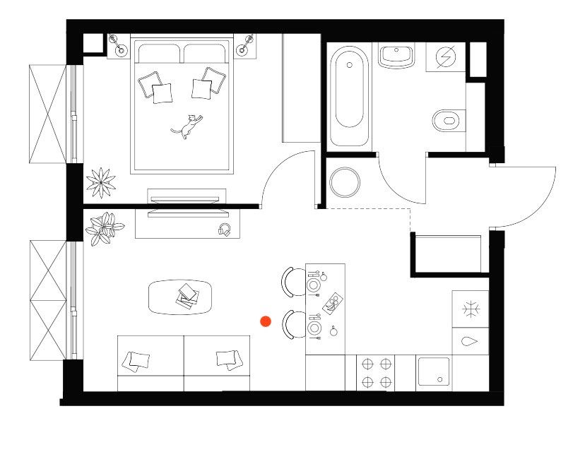 Продаётся 1-комнатная квартира, 32.3 м²