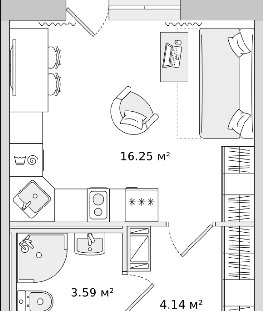 Продаётся студия, 23.5 м²