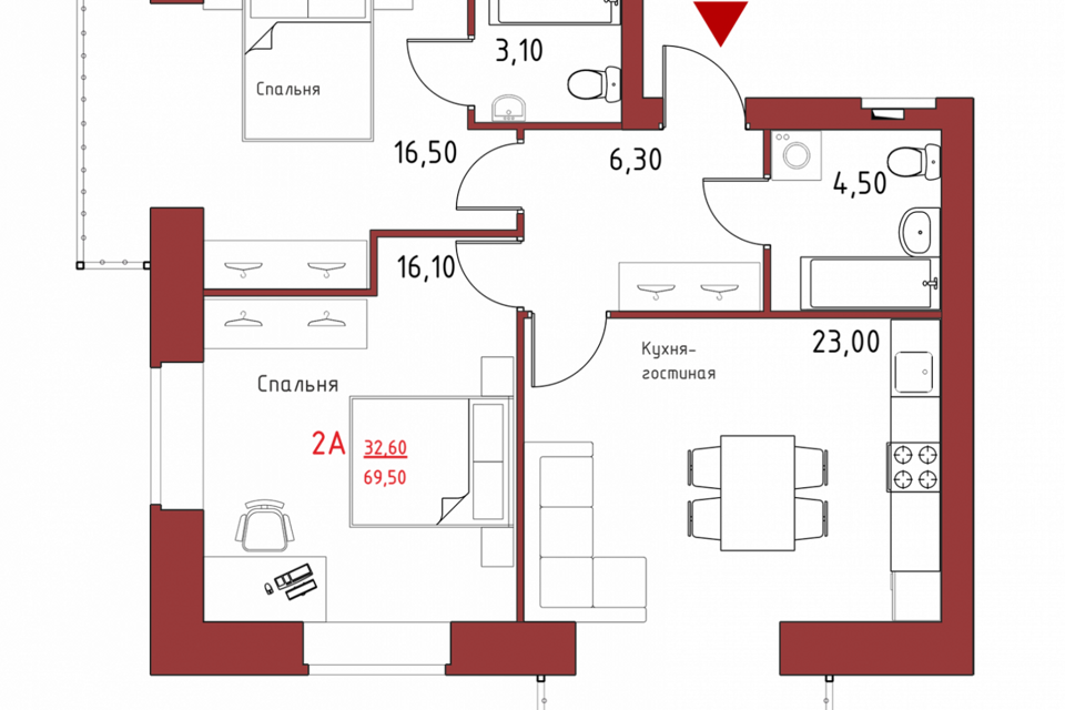 Евротрешка планировка дизайн