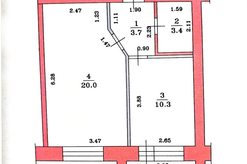 Продаётся 1-комнатная квартира, 39.6 м²