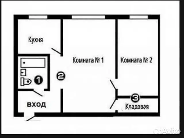 Продаётся 2-комнатная квартира, 38.3 м²