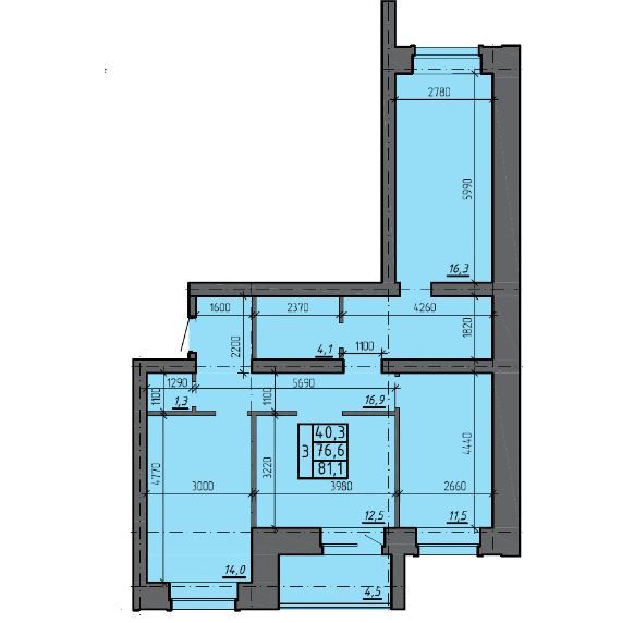 Продаётся 3-комнатная квартира, 81 м²