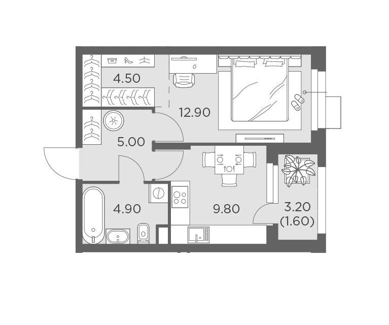 Продаётся 1-комнатная квартира, 38.7 м²