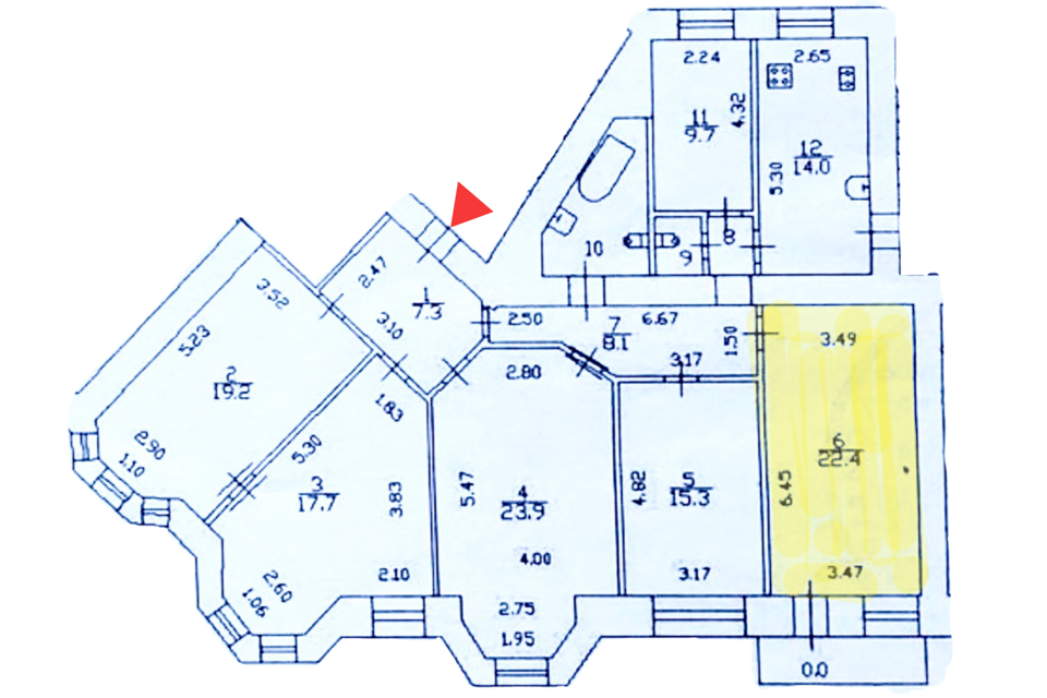 Продаётся комната в 5-комн. квартире, 22.4 м²