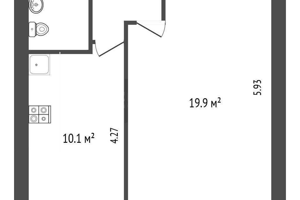 Продаётся 1-комнатная квартира, 35.3 м²