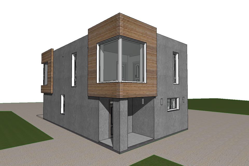 Бревенчатый дом в sketchup