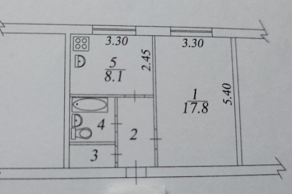 Продаётся 1-комнатная квартира, 35.3 м²