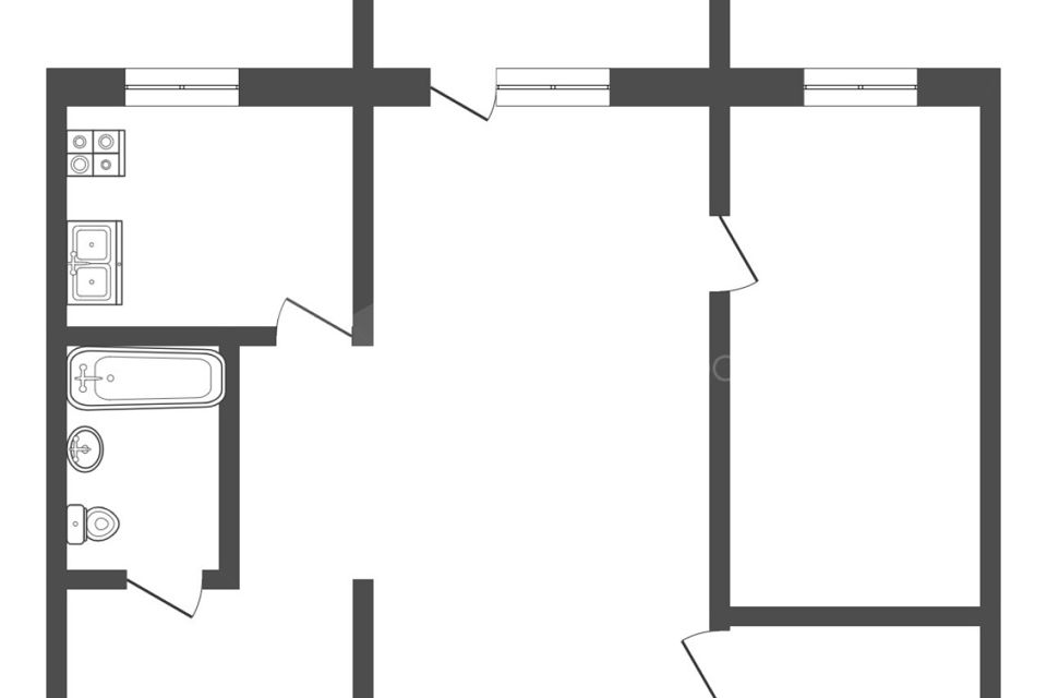 Продаётся 2-комнатная квартира, 45.2 м²