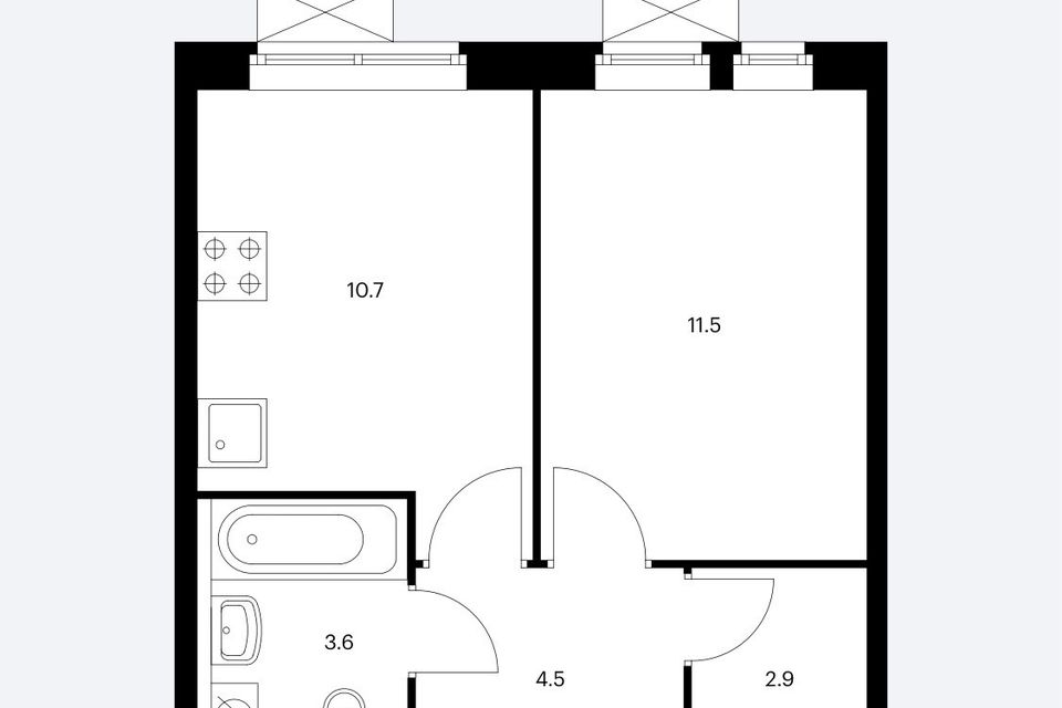 Продаётся 1-комнатная квартира, 33.2 м²