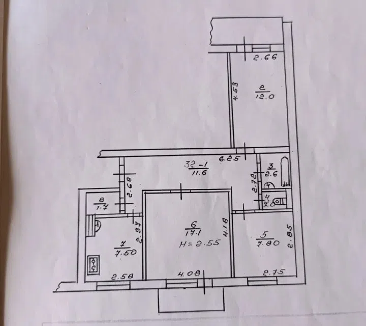 Продаётся 3-комнатная квартира, 63 м²