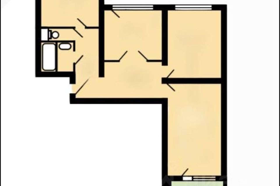 Продаётся 3-комнатная квартира, 74 м²