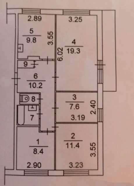 Продаётся 4-комнатная квартира, 70.3 м²