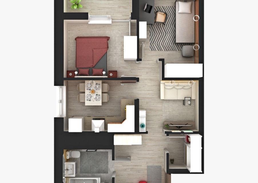 Продаётся 2-комнатная квартира, 56.9 м²