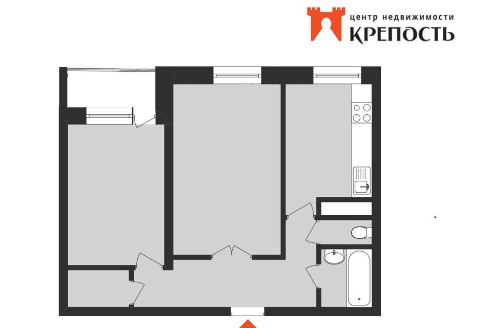 Продаётся 2-комнатная квартира, 50.2 м²