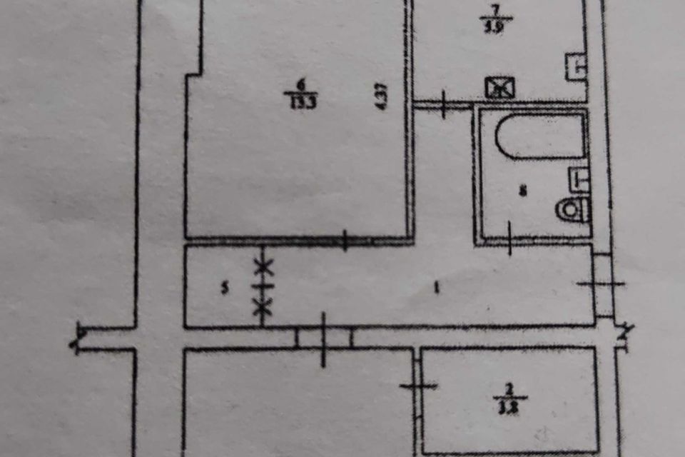Продаётся 3-комнатная квартира, 61.8 м²