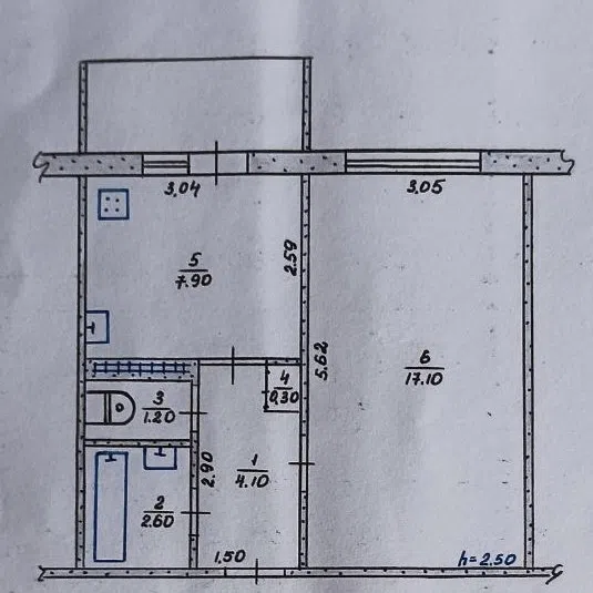 Продаётся 1-комнатная квартира, 35.1 м²