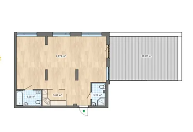 Продаётся 1-комнатная квартира, 115.73 м²