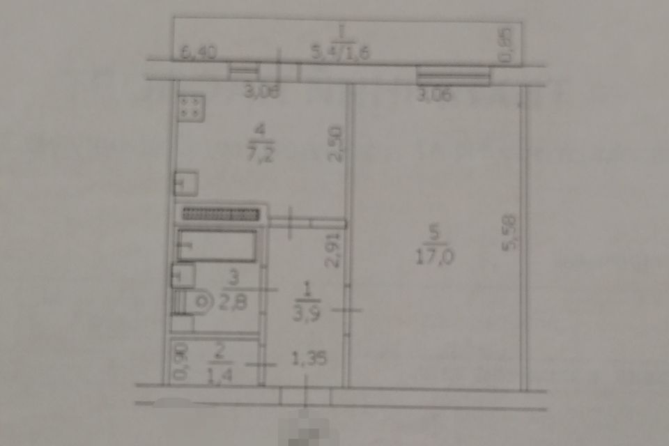 Продаётся 1-комнатная квартира, 33.9 м²