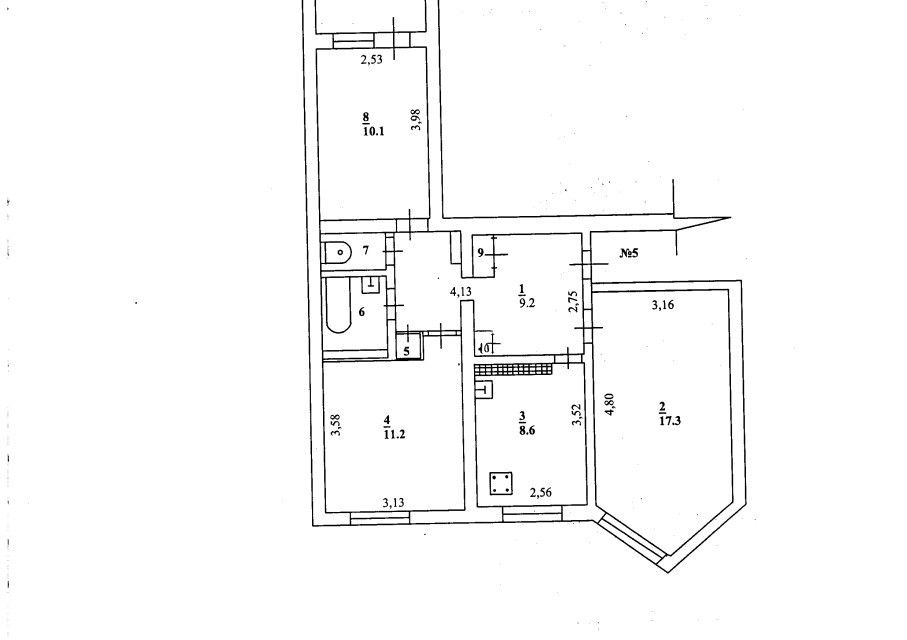 Продаётся 3-комнатная квартира, 61.2 м²