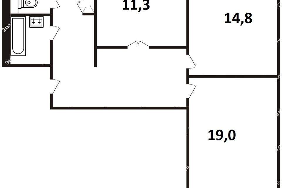 Продаётся 3-комнатная квартира, 74.2 м²