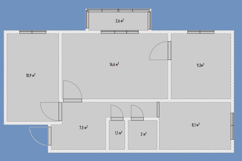 Продаётся 3-комнатная квартира, 55.5 м²